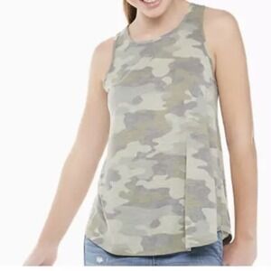 SO Juniors Favorite High Neck Tank Top Small New with Tags Camouflage Green Cute